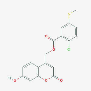 (7-Hydroxy-2-oxochromen-4-yl)methyl 2-chloro-5-methylsulfanylbenzoate