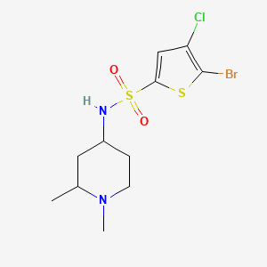 5-bromo-4-chloro-N-(1,2-dimethylpiperidin-4-yl)thiophene-2-sulfonamide