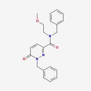 molecular formula C22H23N3O3 B7601387 N,1-dibenzyl-N-(2-methoxyethyl)-6-oxopyridazine-3-carboxamide 