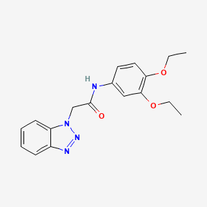 molecular formula C18H20N4O3 B7601391 2-(benzotriazol-1-yl)-N-(3,4-diethoxyphenyl)acetamide 