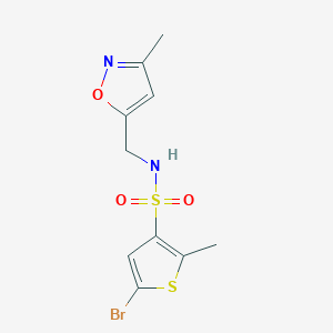 molecular formula C10H11BrN2O3S2 B7601406 5-bromo-2-methyl-N-[(3-methyl-1,2-oxazol-5-yl)methyl]thiophene-3-sulfonamide 