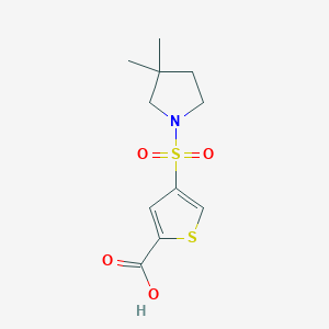 molecular formula C11H15NO4S2 B7601439 4-(3,3-Dimethylpyrrolidin-1-yl)sulfonylthiophene-2-carboxylic acid 