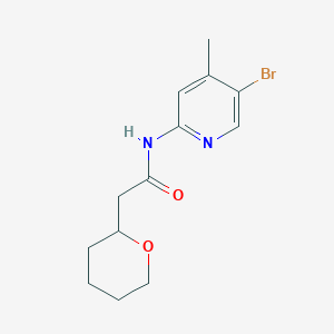 molecular formula C13H17BrN2O2 B7601480 N-(5-bromo-4-methylpyridin-2-yl)-2-(oxan-2-yl)acetamide 