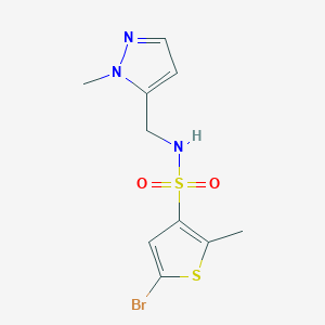 molecular formula C10H12BrN3O2S2 B7601494 5-bromo-2-methyl-N-[(2-methylpyrazol-3-yl)methyl]thiophene-3-sulfonamide 