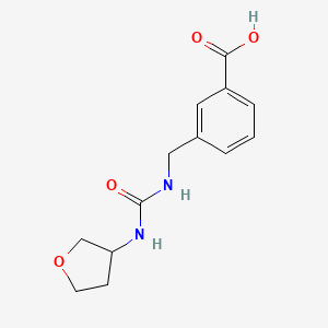 molecular formula C13H16N2O4 B7601535 3-[(Oxolan-3-ylcarbamoylamino)methyl]benzoic acid 