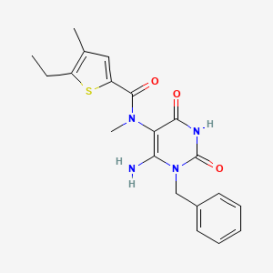 N-(6-amino-1-benzyl-2,4-dioxopyrimidin-5-yl)-5-ethyl-N,4-dimethylthiophene-2-carboxamide