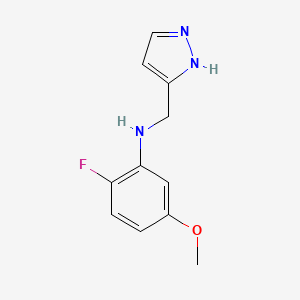 2-fluoro-5-methoxy-N-(1H-pyrazol-5-ylmethyl)aniline