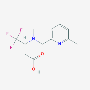 4,4,4-Trifluoro-3-[methyl-[(6-methylpyridin-2-yl)methyl]amino]butanoic acid