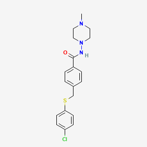 4-[(4-chlorophenyl)sulfanylmethyl]-N-(4-methylpiperazin-1-yl)benzamide