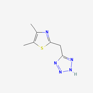 molecular formula C7H9N5S B7601686 4,5-dimethyl-2-(2H-tetrazol-5-ylmethyl)-1,3-thiazole 