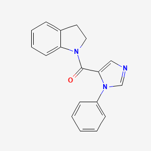 molecular formula C18H15N3O B7601696 2,3-Dihydroindol-1-yl-(3-phenylimidazol-4-yl)methanone 