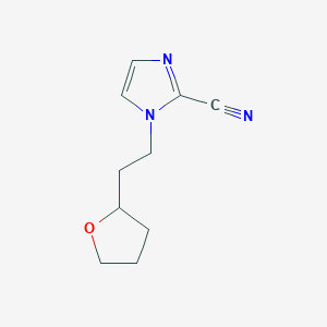 molecular formula C10H13N3O B7601697 1-[2-(Oxolan-2-yl)ethyl]imidazole-2-carbonitrile 