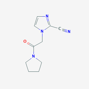 molecular formula C10H12N4O B7601699 1-(2-Oxo-2-pyrrolidin-1-ylethyl)imidazole-2-carbonitrile 