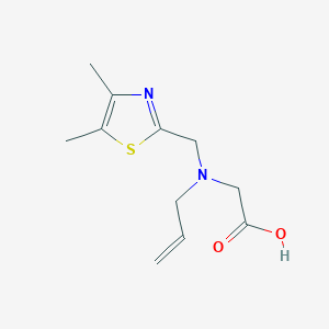 molecular formula C11H16N2O2S B7601717 2-[(4,5-Dimethyl-1,3-thiazol-2-yl)methyl-prop-2-enylamino]acetic acid 