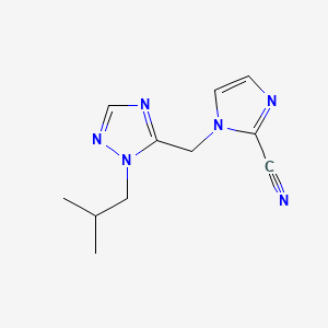 molecular formula C11H14N6 B7601725 1-[[2-(2-Methylpropyl)-1,2,4-triazol-3-yl]methyl]imidazole-2-carbonitrile 