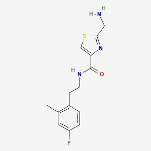 molecular formula C14H16FN3OS B7601761 2-(aminomethyl)-N-[2-(4-fluoro-2-methylphenyl)ethyl]-1,3-thiazole-4-carboxamide 