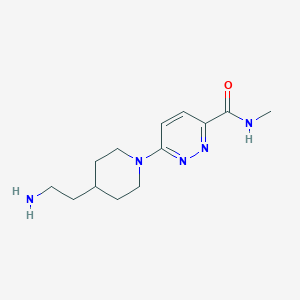 molecular formula C13H21N5O B7601774 6-[4-(2-aminoethyl)piperidin-1-yl]-N-methylpyridazine-3-carboxamide 