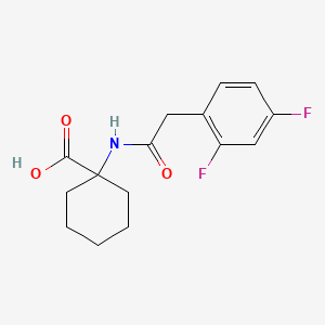 molecular formula C15H17F2NO3 B7601791 1-[[2-(2,4-Difluorophenyl)acetyl]amino]cyclohexane-1-carboxylic acid 