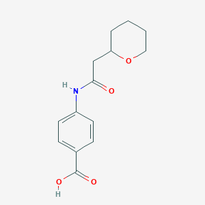 molecular formula C14H17NO4 B7601804 4-[[2-(Oxan-2-yl)acetyl]amino]benzoic acid 