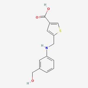 molecular formula C13H13NO3S B7601840 5-[[3-(Hydroxymethyl)anilino]methyl]thiophene-3-carboxylic acid 