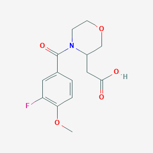 molecular formula C14H16FNO5 B7601872 2-[4-(3-Fluoro-4-methoxybenzoyl)morpholin-3-yl]acetic acid 