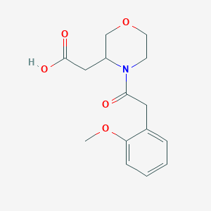 molecular formula C15H19NO5 B7601881 2-[4-[2-(2-Methoxyphenyl)acetyl]morpholin-3-yl]acetic acid 