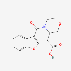 molecular formula C15H15NO5 B7601882 2-[4-(1-Benzofuran-3-carbonyl)morpholin-3-yl]acetic acid 