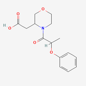 molecular formula C15H19NO5 B7601889 2-[4-(2-Phenoxypropanoyl)morpholin-3-yl]acetic acid 