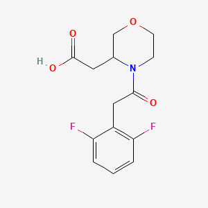 molecular formula C14H15F2NO4 B7601899 2-[4-[2-(2,6-Difluorophenyl)acetyl]morpholin-3-yl]acetic acid 