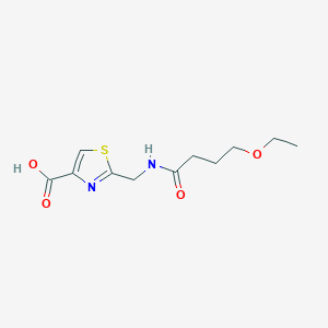 molecular formula C11H16N2O4S B7601913 2-[(4-Ethoxybutanoylamino)methyl]-1,3-thiazole-4-carboxylic acid 