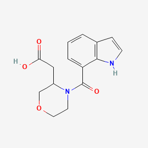 molecular formula C15H16N2O4 B7601918 2-[4-(1H-indole-7-carbonyl)morpholin-3-yl]acetic acid 