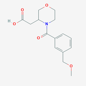 molecular formula C15H19NO5 B7601931 2-[4-[3-(Methoxymethyl)benzoyl]morpholin-3-yl]acetic acid 