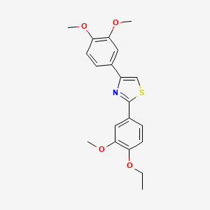 molecular formula C20H21NO4S B7601934 4-(3,4-Dimethoxyphenyl)-2-(4-ethoxy-3-methoxyphenyl)-1,3-thiazole 