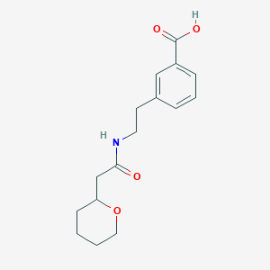 molecular formula C16H21NO4 B7601942 3-[2-[[2-(Oxan-2-yl)acetyl]amino]ethyl]benzoic acid 