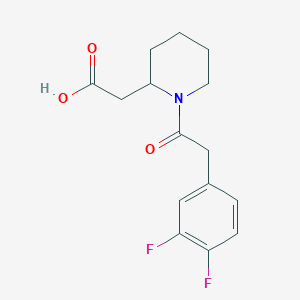 molecular formula C15H17F2NO3 B7602029 2-[1-[2-(3,4-Difluorophenyl)acetyl]piperidin-2-yl]acetic acid 