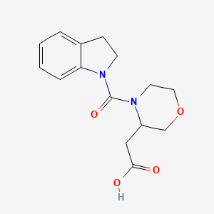 2-[4-(2,3-Dihydroindole-1-carbonyl)morpholin-3-yl]acetic acid