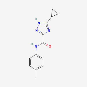 molecular formula C13H14N4O B7602047 5-cyclopropyl-N-(4-methylphenyl)-1H-1,2,4-triazole-3-carboxamide 