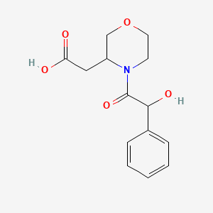 molecular formula C14H17NO5 B7602114 2-[4-(2-Hydroxy-2-phenylacetyl)morpholin-3-yl]acetic acid 