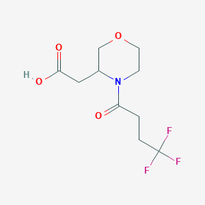 molecular formula C10H14F3NO4 B7602134 2-[4-(4,4,4-Trifluorobutanoyl)morpholin-3-yl]acetic acid 