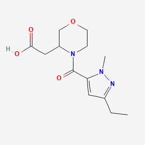 2-[4-(5-Ethyl-2-methylpyrazole-3-carbonyl)morpholin-3-yl]acetic acid