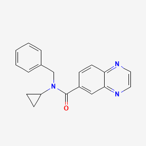 molecular formula C19H17N3O B7602142 N-benzyl-N-cyclopropylquinoxaline-6-carboxamide 