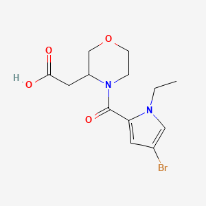 molecular formula C13H17BrN2O4 B7602164 2-[4-(4-Bromo-1-ethylpyrrole-2-carbonyl)morpholin-3-yl]acetic acid 