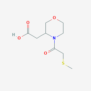 molecular formula C9H15NO4S B7602170 2-[4-(2-Methylsulfanylacetyl)morpholin-3-yl]acetic acid 