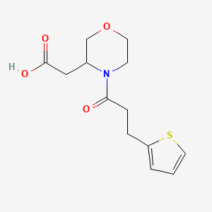 2-[4-(3-Thiophen-2-ylpropanoyl)morpholin-3-yl]acetic acid