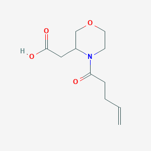 molecular formula C11H17NO4 B7602179 2-(4-Pent-4-enoylmorpholin-3-yl)acetic acid 