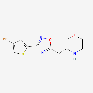 molecular formula C11H12BrN3O2S B7602183 3-[[3-(4-Bromothiophen-2-yl)-1,2,4-oxadiazol-5-yl]methyl]morpholine 