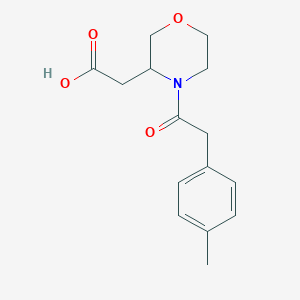 molecular formula C15H19NO4 B7602186 2-[4-[2-(4-Methylphenyl)acetyl]morpholin-3-yl]acetic acid 