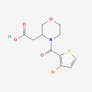 molecular formula C11H12BrNO4S B7602193 2-[4-(3-Bromothiophene-2-carbonyl)morpholin-3-yl]acetic acid 