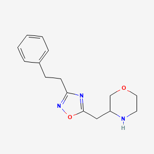 molecular formula C15H19N3O2 B7602201 3-[[3-(2-Phenylethyl)-1,2,4-oxadiazol-5-yl]methyl]morpholine 