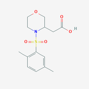 molecular formula C14H19NO5S B7602247 2-[4-(2,5-Dimethylphenyl)sulfonylmorpholin-3-yl]acetic acid 